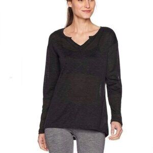 Prana Blythe Long Sleeve Charcoal Pullover Shirt